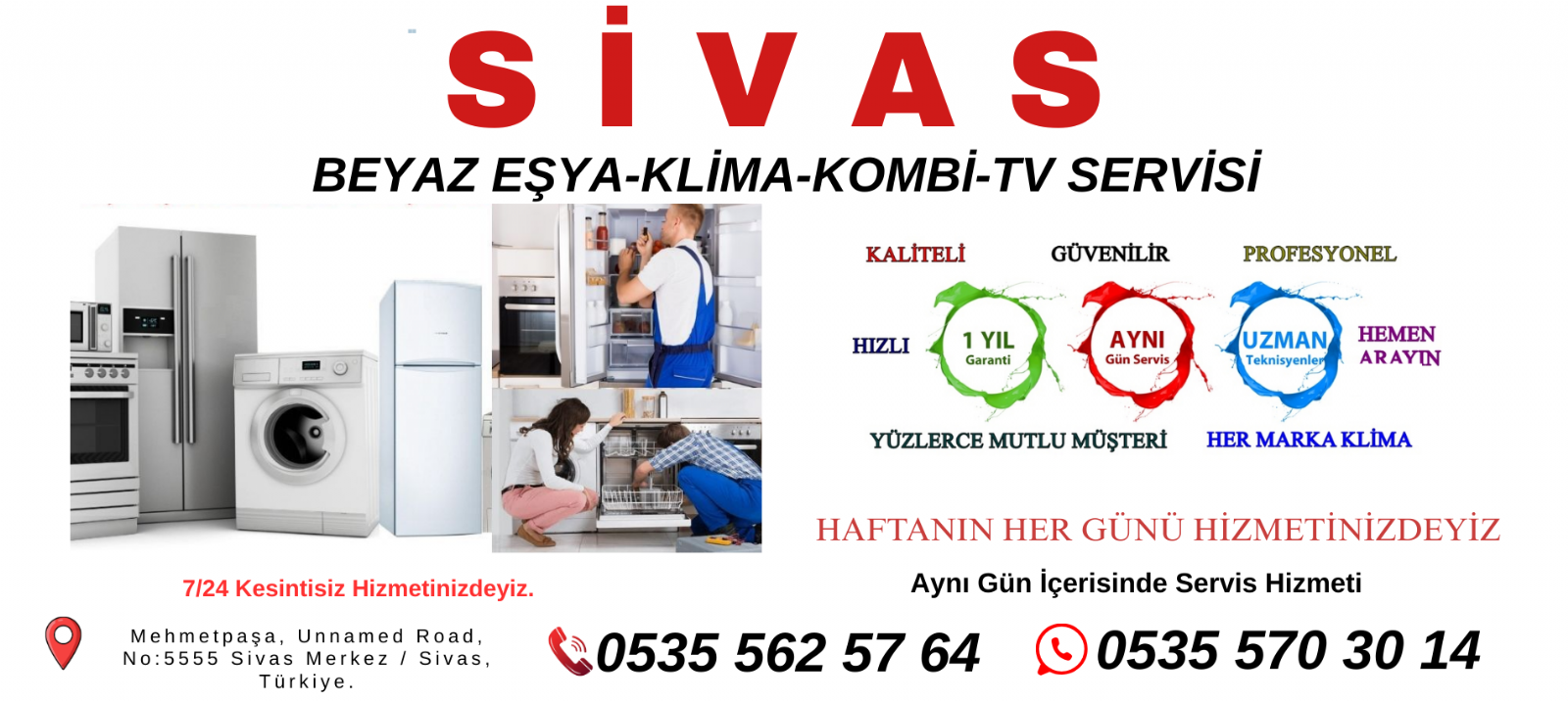 Sivas Beyaz Eşya Servisi
